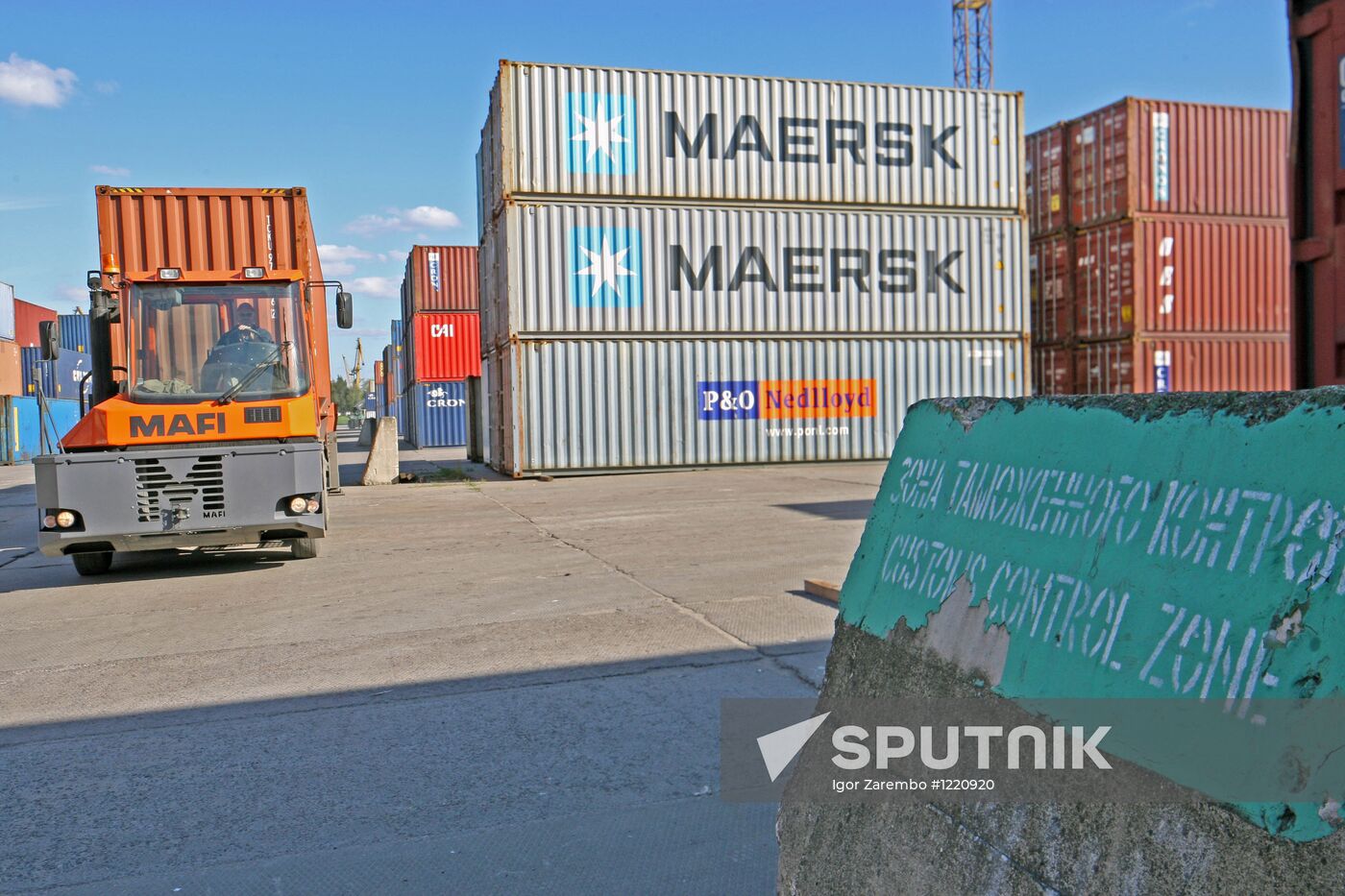 Container terminal at Kaliningrad seaport