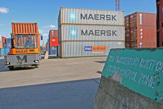 Container terminal at Kaliningrad seaport