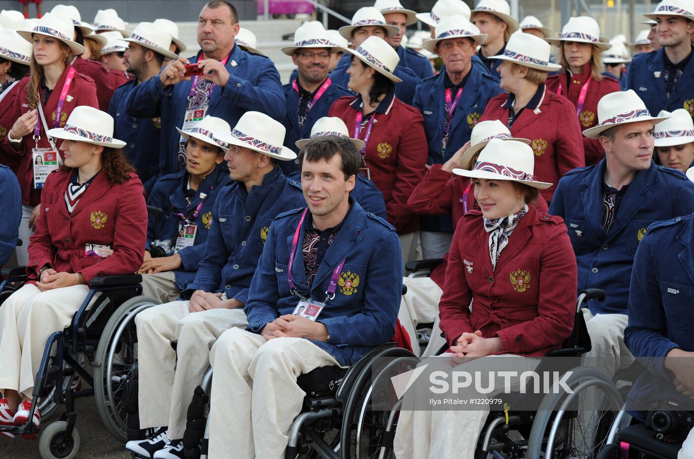 Russian flag raising ceremony in the Paralympic Village
