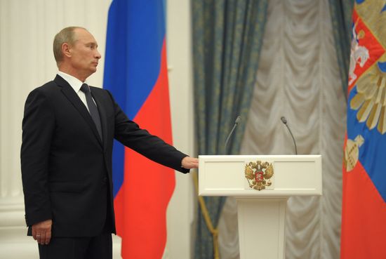 President Vladimir Putin presents state awards in the Kremlin