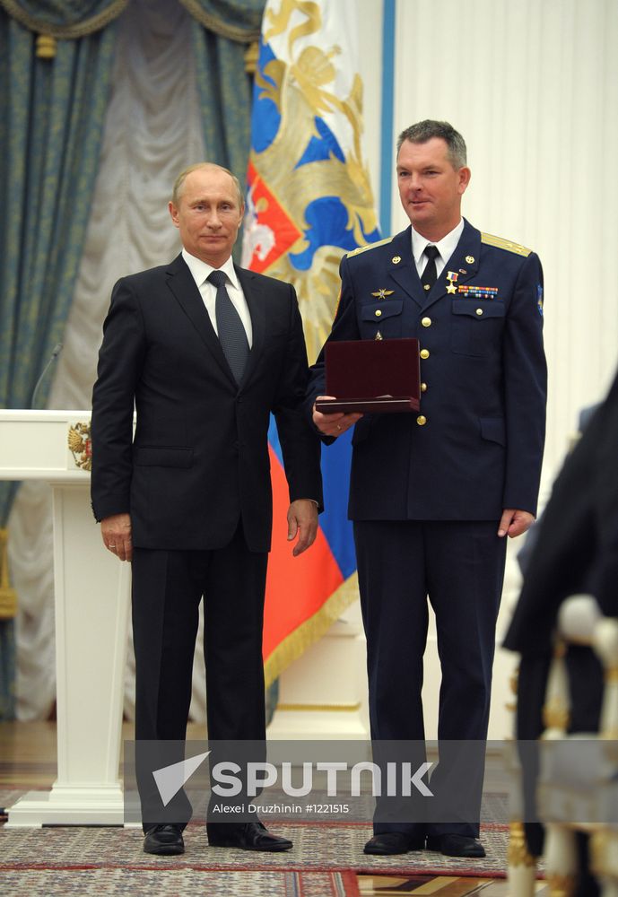 President Vladimir Putin presents state awards in the Kremlin