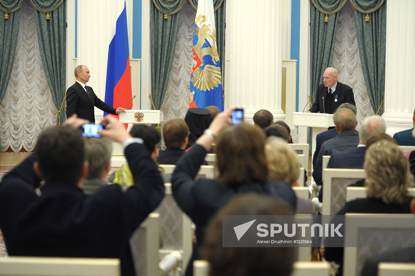 Russian President Putin presents state prizes in the Kremlin