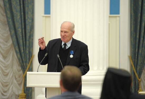 Russian President Putin presents state prizes in the Kremlin