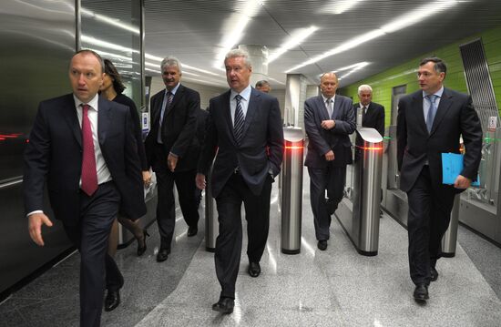 Moscow Mayor Sobyanin visits new metro station "Novokosino"
