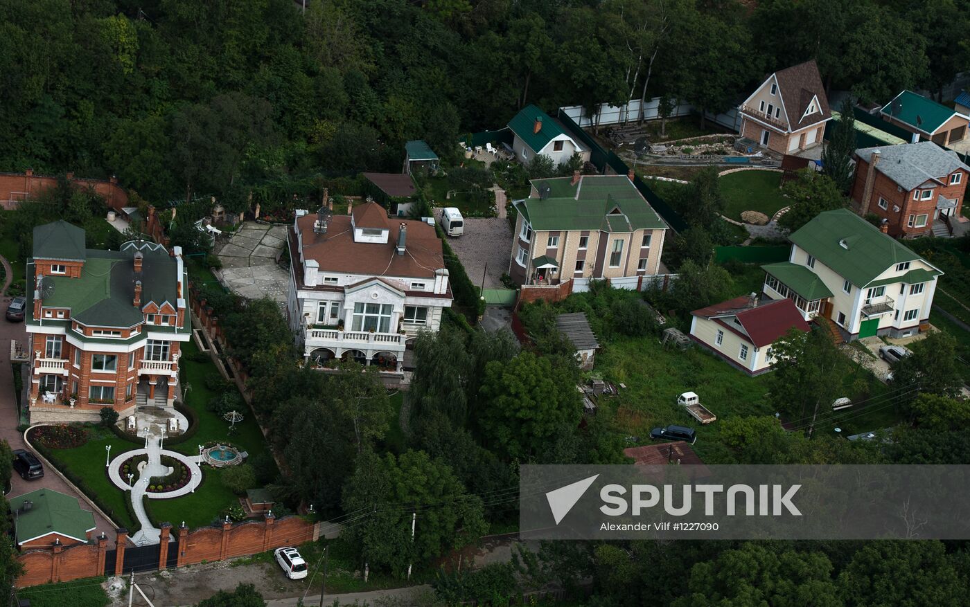 Vladivostok and Russky Island as seen from helicopter