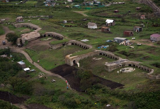 Vladivostok and Russky Island as seen from helicopter
