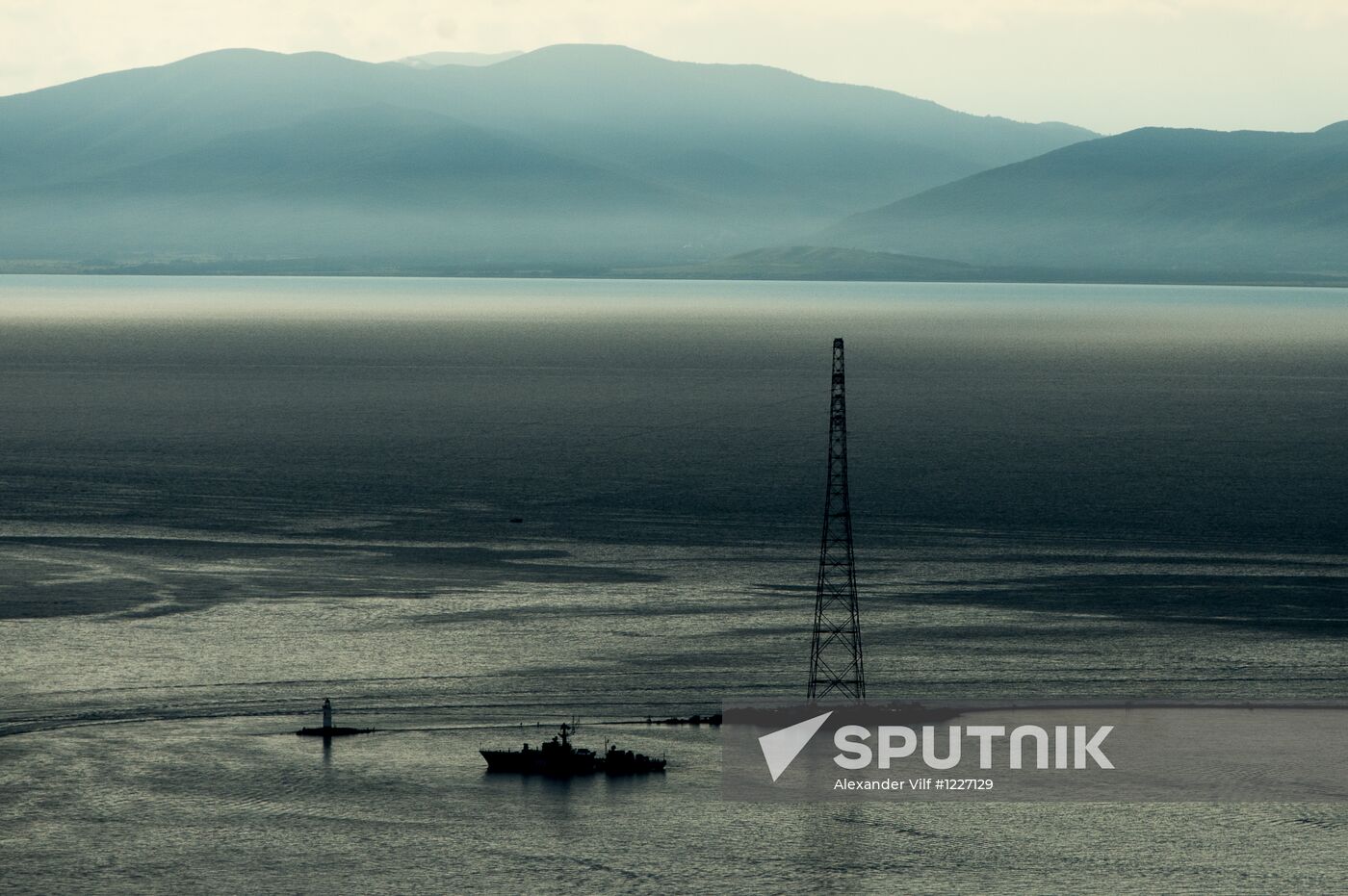 Vladivostok and Russky Island as seen from helicopter