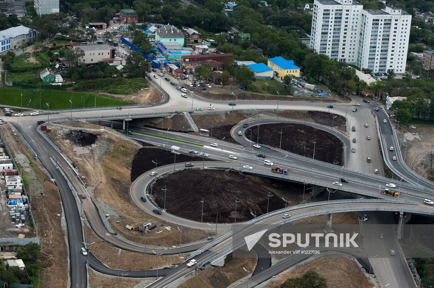 Vladivostok and Russky Island as seen from helicopter