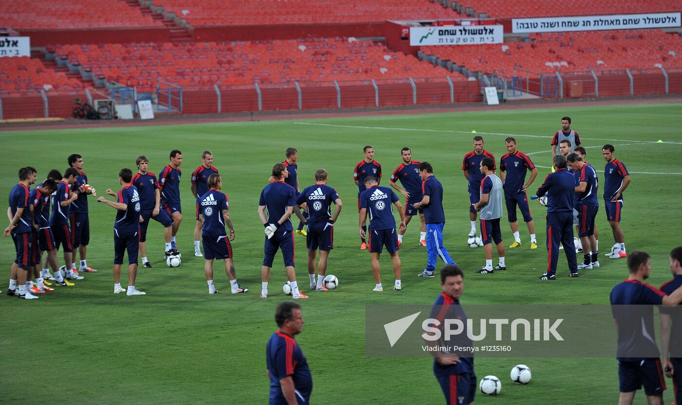 Training session by Russian national football team