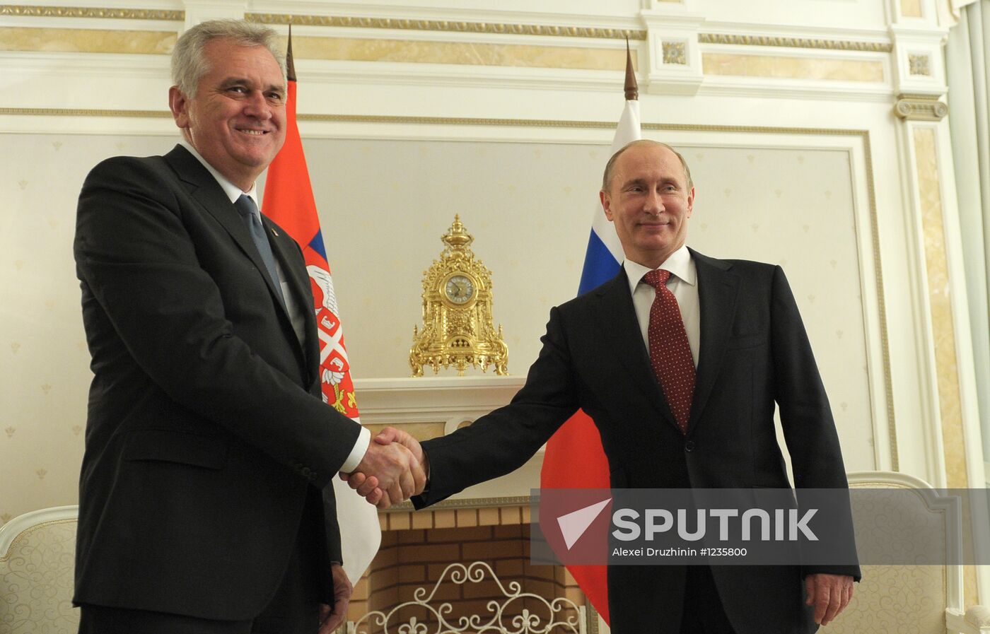 Russian President Vladimir Putin meets his Serbian counterpart