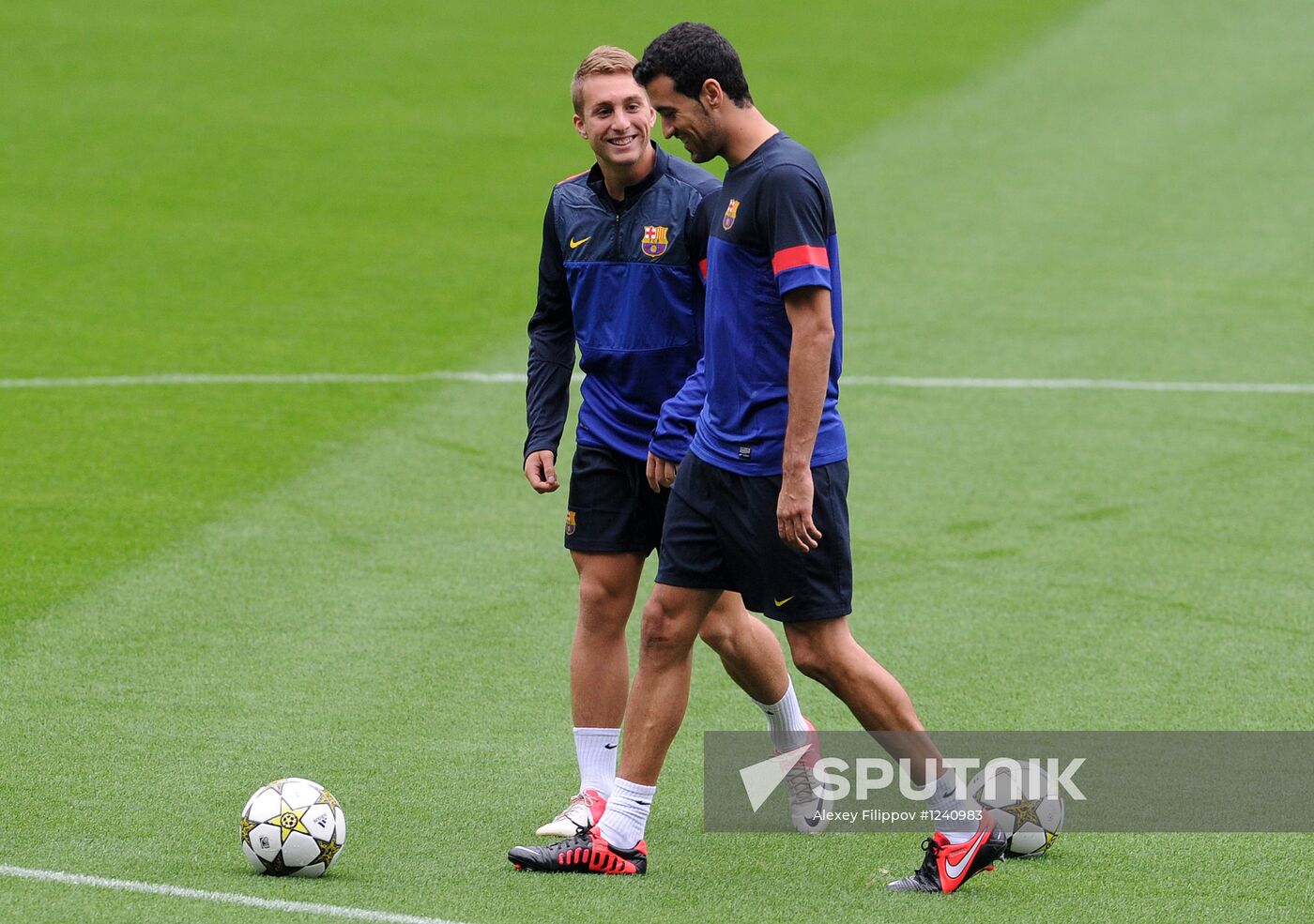 Football. FC Barcelona training session