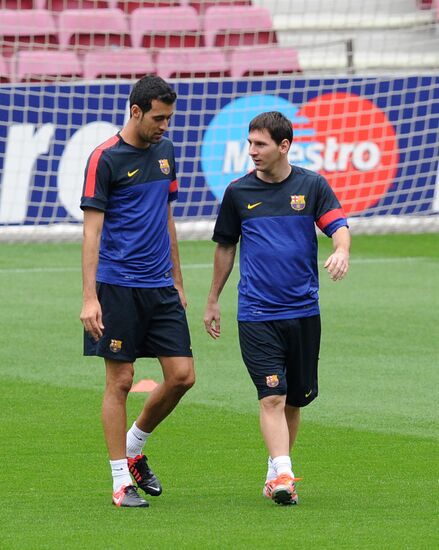 Football. FC Barcelona training session