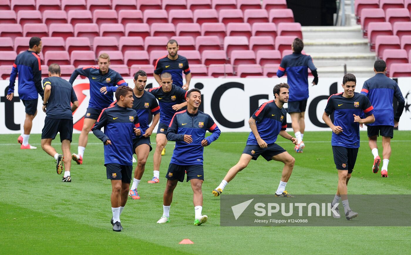 Football. FC Barcelona training session