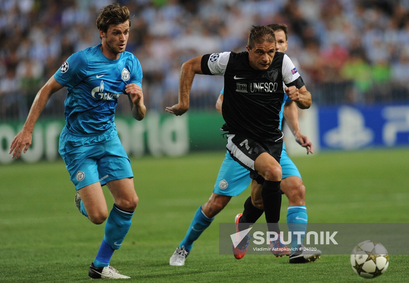 Football. Champions League. Malaga vs. Zenit
