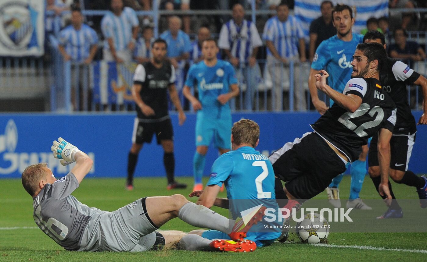 Football. Champions League. Malaga vs. Zenit