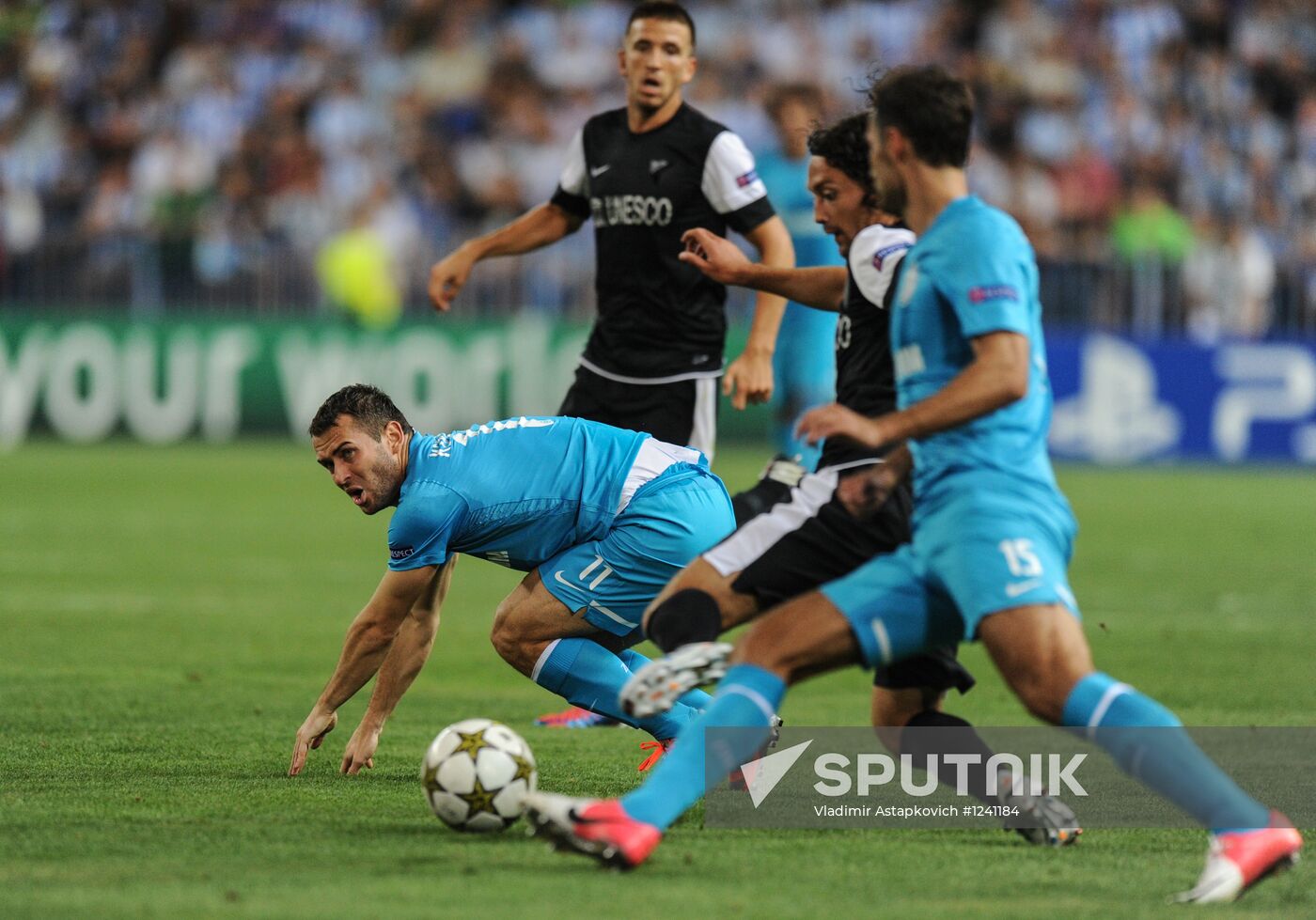 Football. Champions League. Malaga vs. Zenit