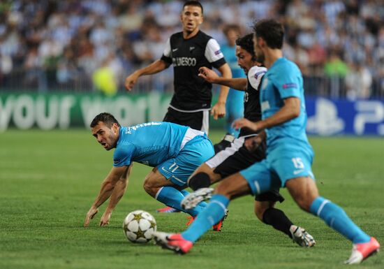 Football. Champions League. Malaga vs. Zenit