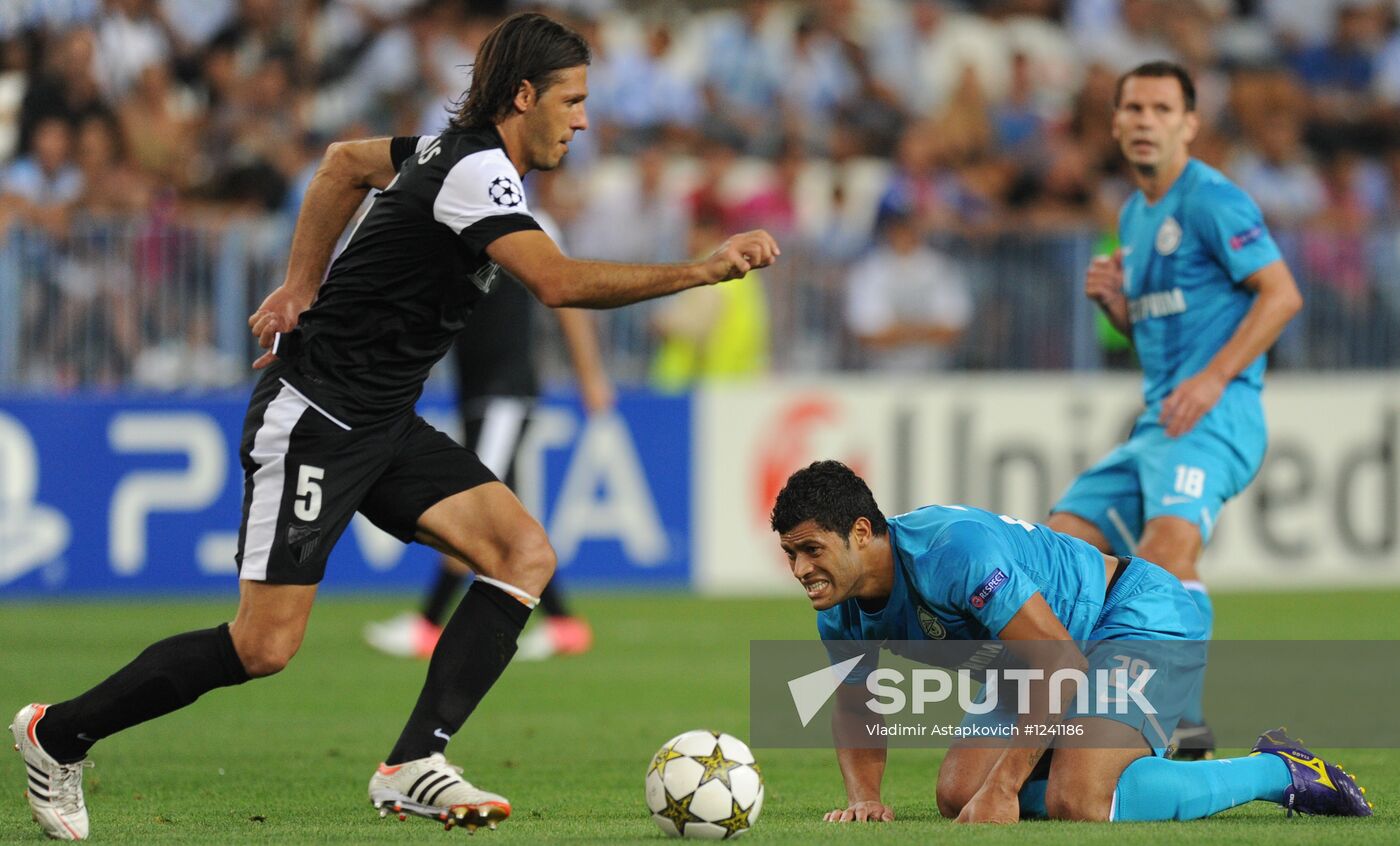 Football. Champions League. Malaga vs. Zenit