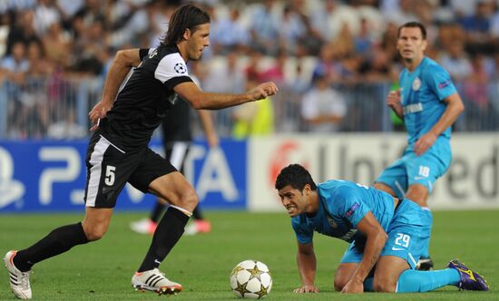 Football. Champions League. Malaga vs. Zenit