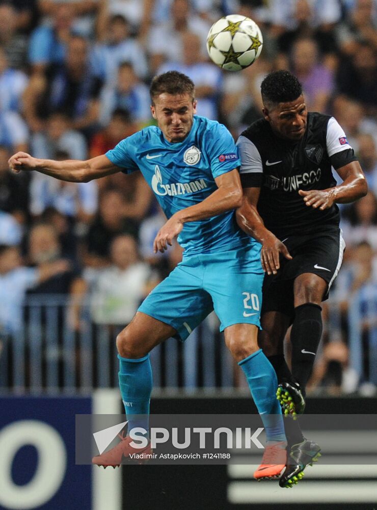 Football. Champions League. Malaga vs. Zenit