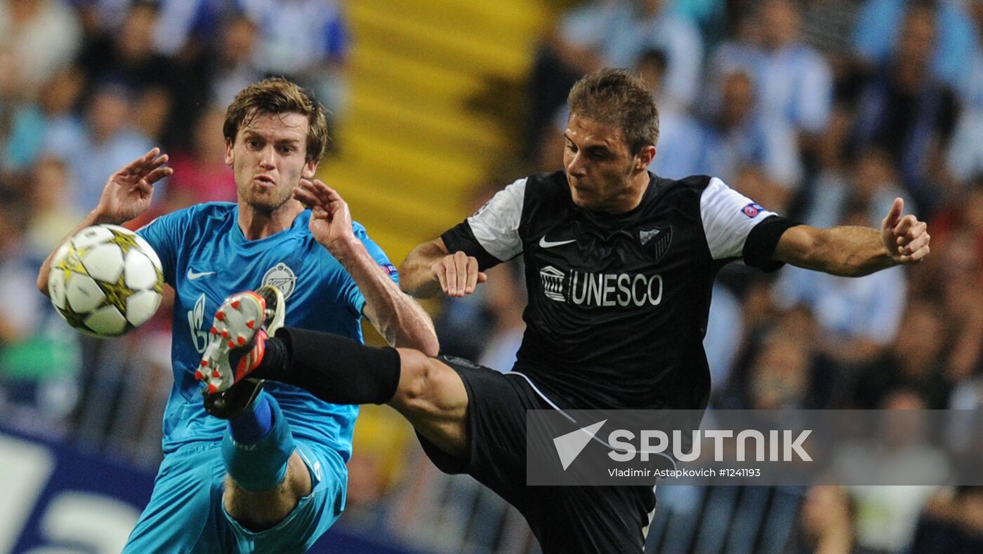 Football. Champions League. Malaga vs. Zenit