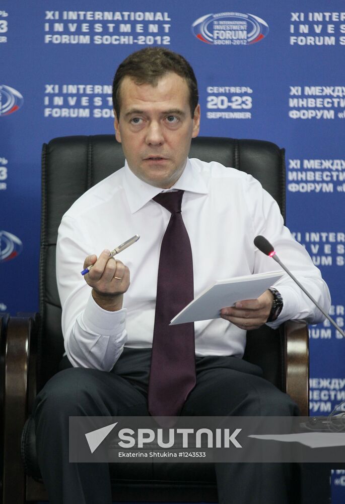 Dmitry Medvedev at XI International Investment Forum Sochi 2012