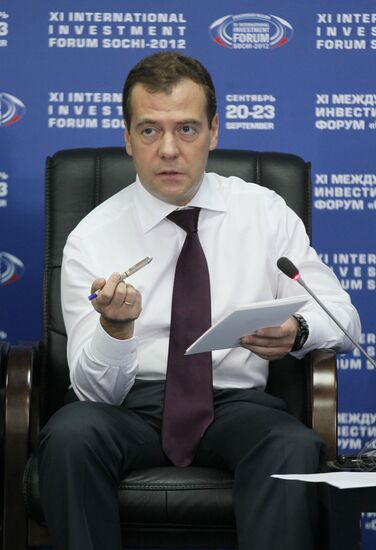 Dmitry Medvedev at XI International Investment Forum Sochi 2012