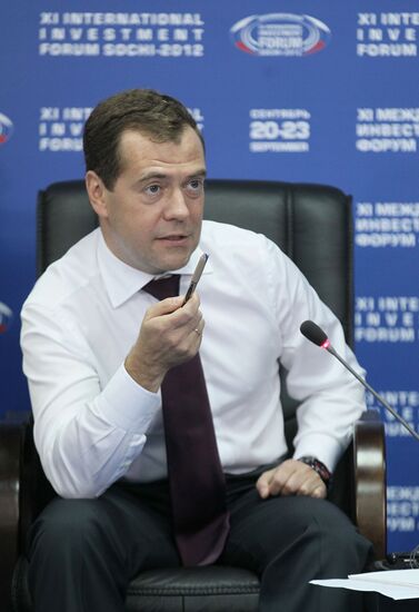 Dmitry Medvedev at XI International Investment Forum Sochi 2012