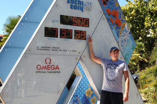 500 days prior to the 22nd Olympic Winter Games in Sochi