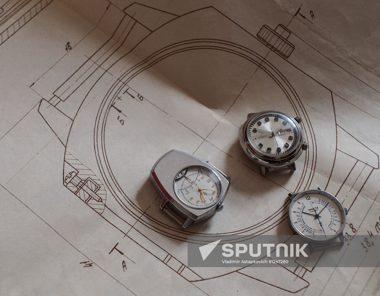 Design studio at Raketa watch company