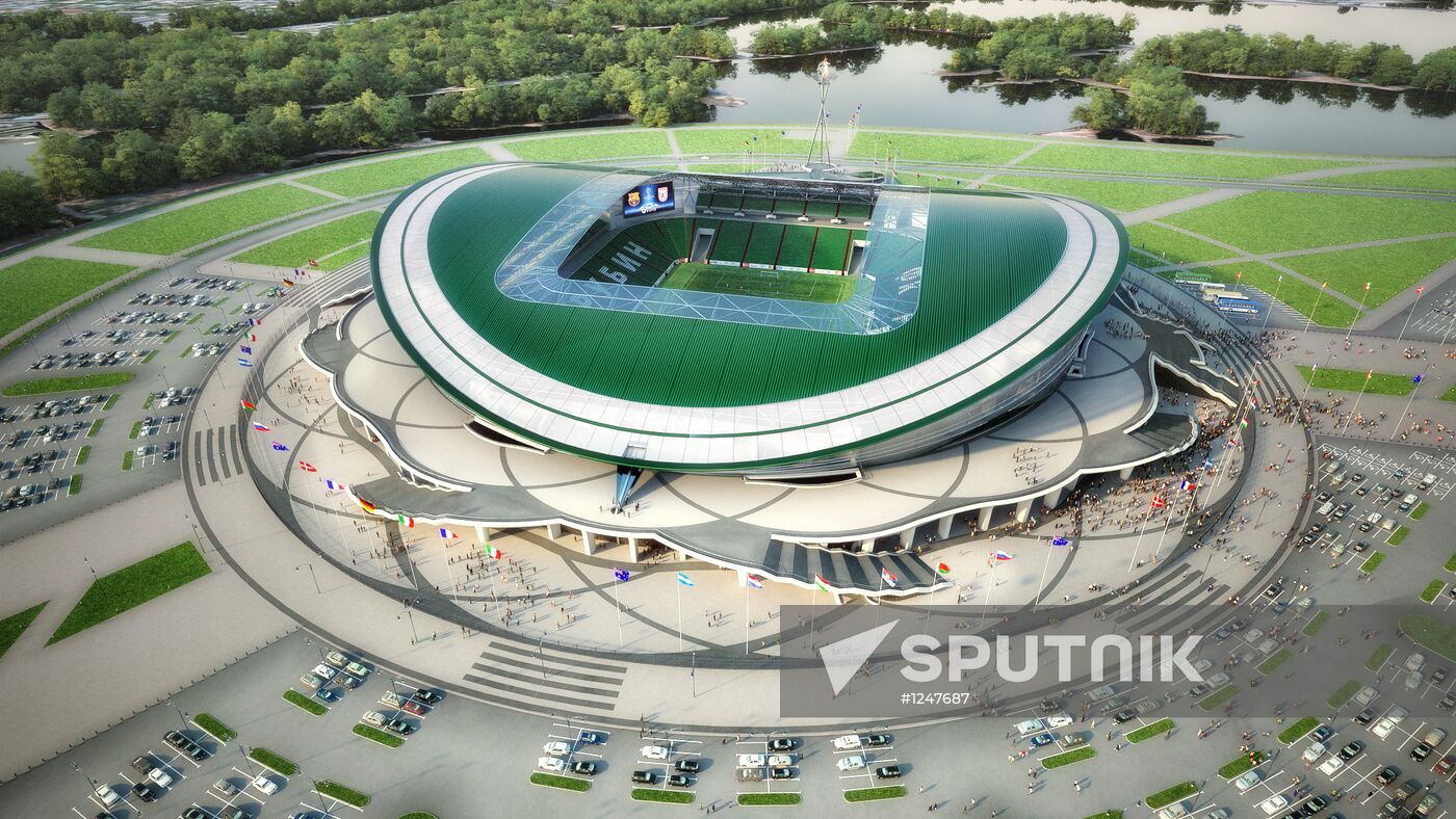 Model of future football stadium in Kazan