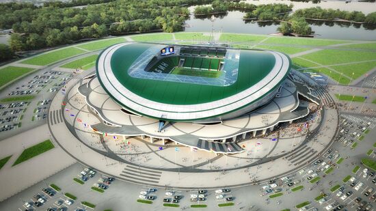 Model of future football stadium in Kazan