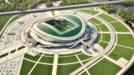 Model of future football stadium in Kazan