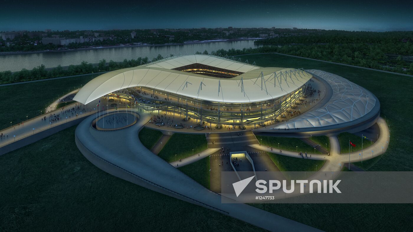 Model of future football stadium in Rostov-on-Don