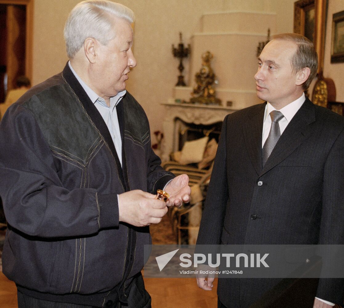Vladimir Putin and Boris Yeltsin