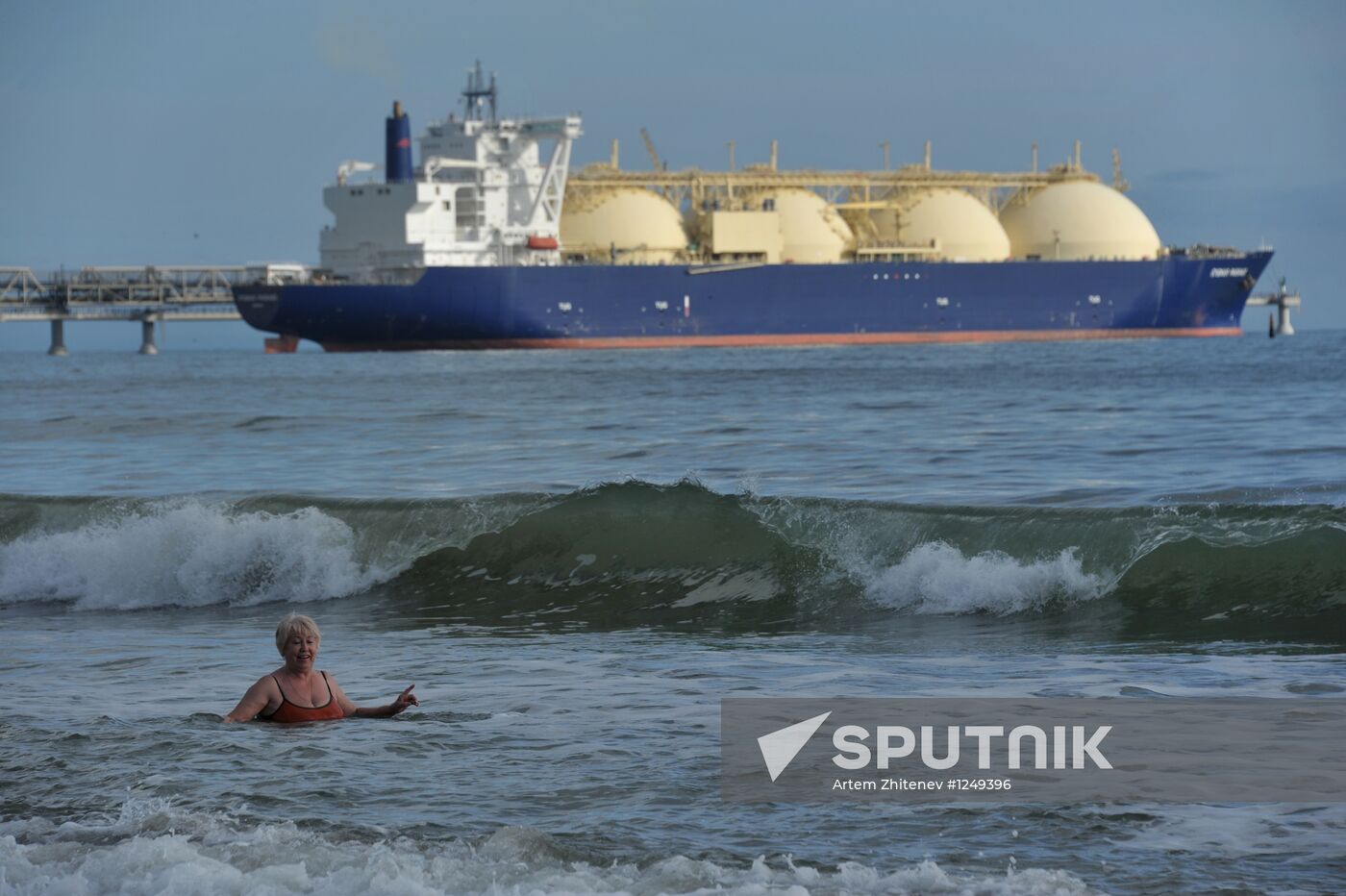 Tanker Cygnus Passage at Sakhalin coast