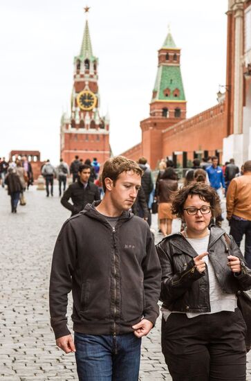 Facebook founder Mark Zuckerberg arrives in Moscow