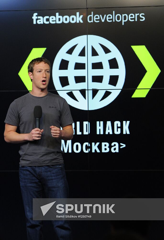 Facebook CEO Mark Zuckerberg speaks at Digital October