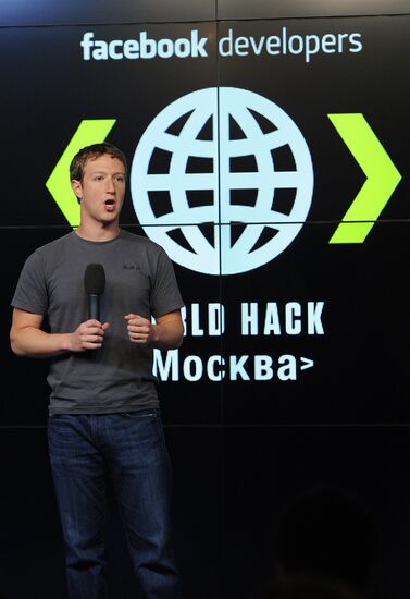 Facebook CEO Mark Zuckerberg speaks at Digital October