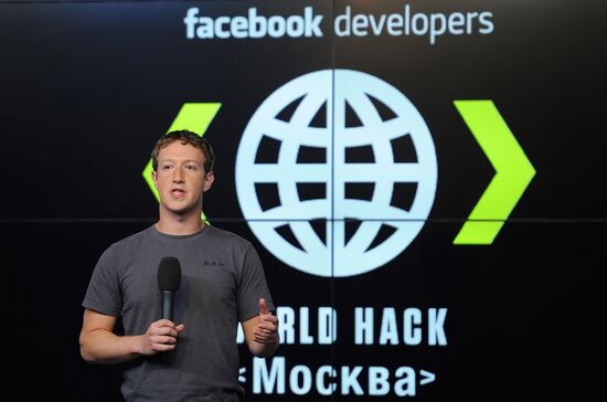 Facebook CEO Mark Zuckerberg speaks at Digital October