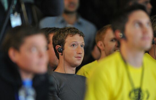 Facebook founder Mark Zuckerberg visits Digital October