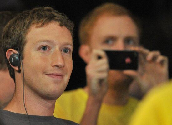 Facebook founder Mark Zuckerberg visits Digital October