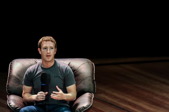 Mark Zuckerberg giving lectures in Moscow State University
