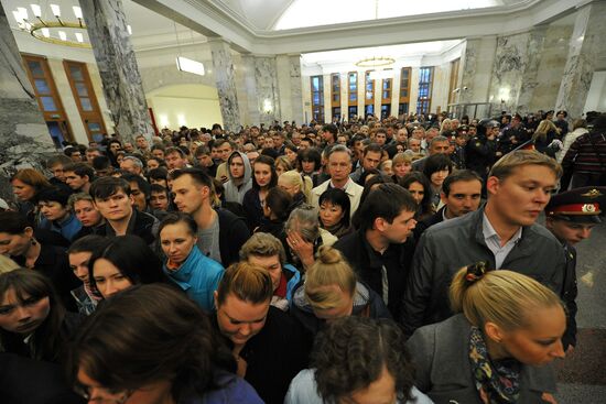 Moscow's subway during rush hour