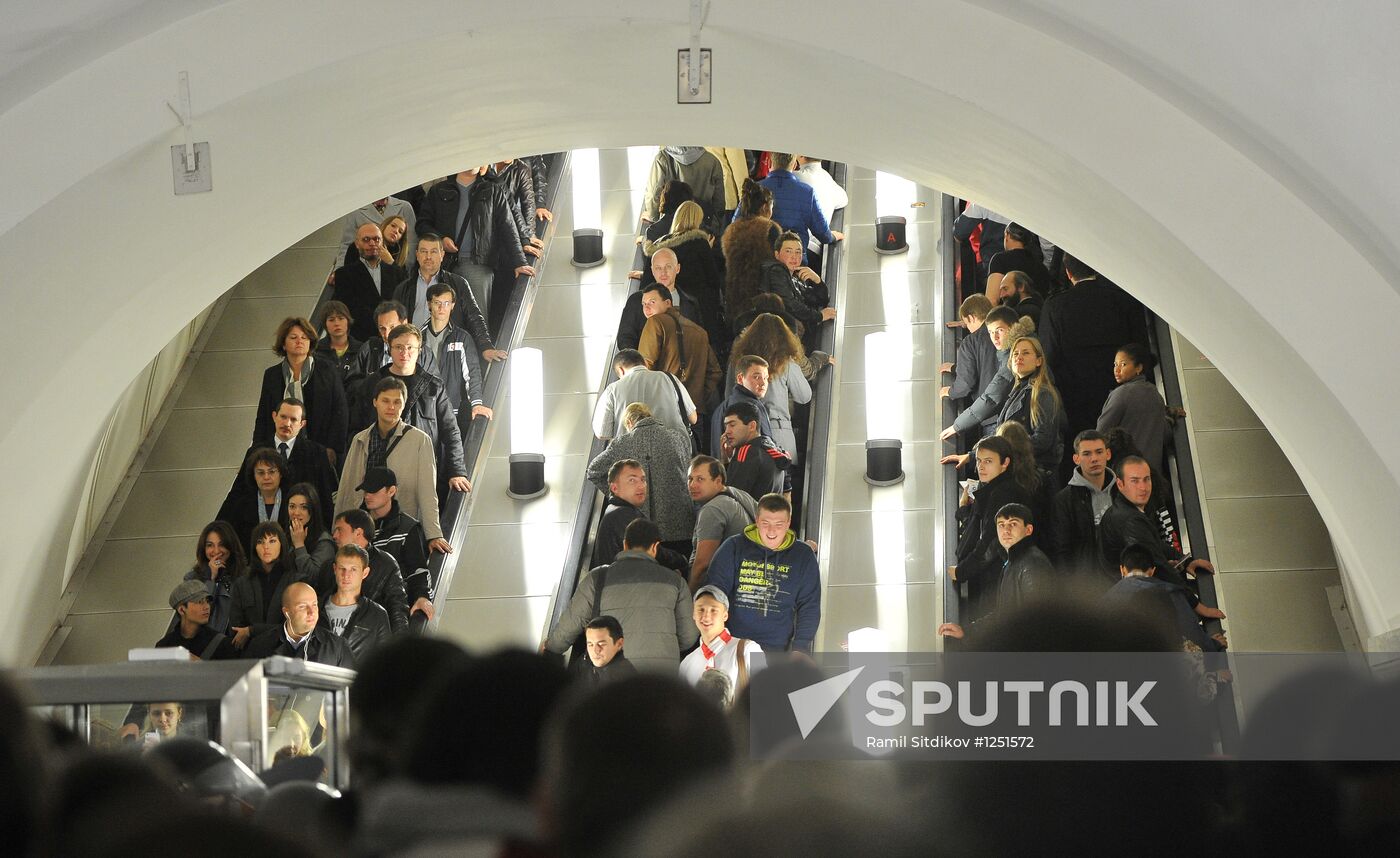 Moscow's subway during rush hour