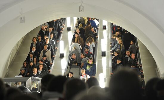 Moscow's subway during rush hour