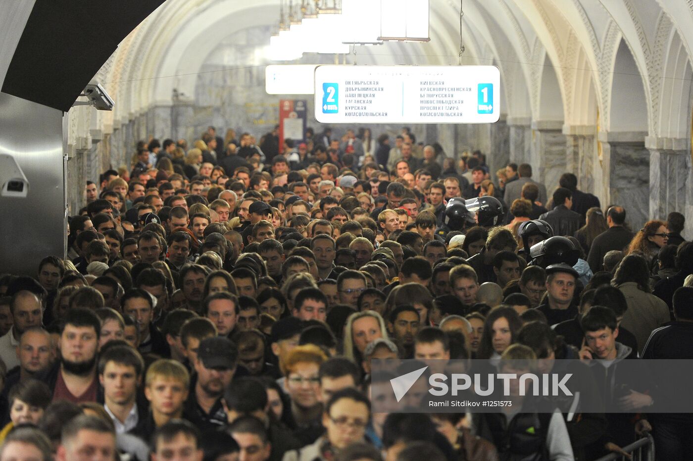 Moscow's subway during rush hour