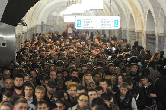 Moscow's subway during rush hour