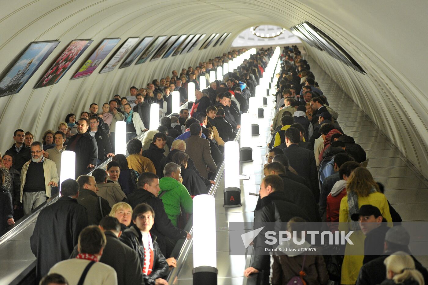 Moscow's subway during rush hour