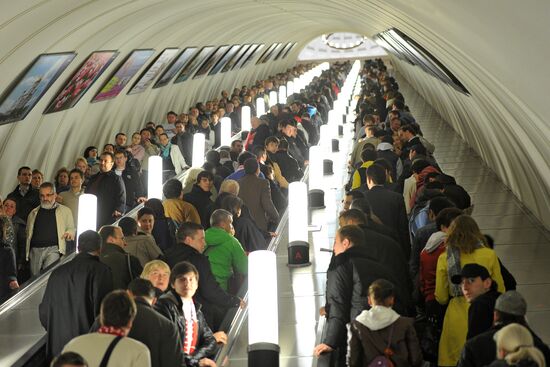 Moscow's subway during rush hour